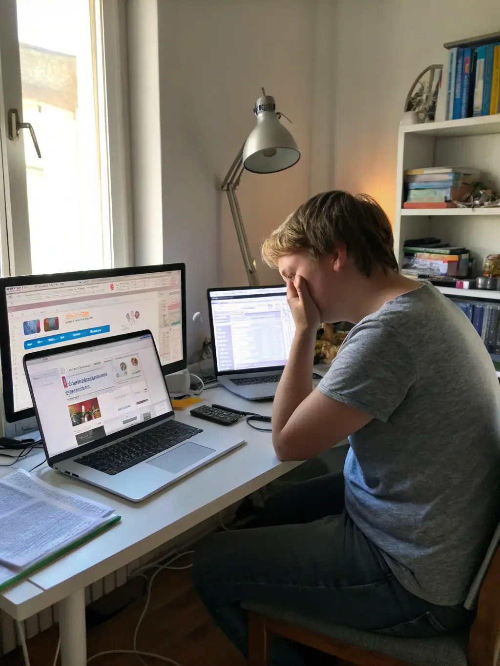 A person using a laptop with charts and graphs displayed, indicating investment analysis and learning.